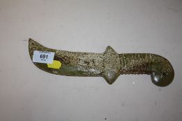 A JADE STYLE DAGGER - OVERALL LENGTH 26 CM