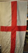 A VINTAGE ST. GEORGE'S FLAG with wooden pole, the flag measures 93 x 180 cmCondition Report:Flag
