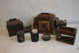 A COLLECTION OF ASSORTED MAGIC LANTERNS AND ACCESSORIES A/F