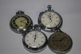 TWO SMITHS STOPWATCHES, an Ingersoll pocket watch and one other A/F (4)