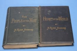 H. RIDER HAGGARD - 'THE PEOPLE OF THE MIST' 1894 AND 'HEART OF THE WORLD', 1896, both published by