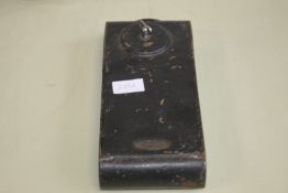 AN EXCELDA MINIATURE, PORTABLE GRAMOPHONE in metal case, Swiss made, length 30 cm