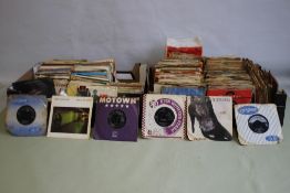 OVER 300 SINGLE 45RPM RECORDS, mainly 1960s and 1970s with some empty sleeves