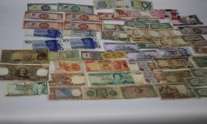 A COLLECTION OF WORLD BANK NOTES to include examples from Cyprus, France, Turkey, USA etc.