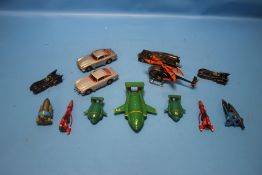 TELEVISION RELATED DIECAST TOYS to include two Corgi 007 Aston Martin DB5s, Corgi Batmobile and