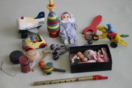 A SMALL COLLECTION OF VINTAGE TOYS to include Andy Pandy doll, Morestone Series 'Noddy and his car',