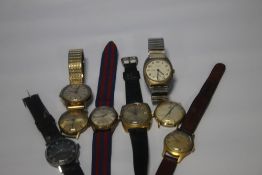 A COLLECTION OF VINTAGE GENT'S WATCHES to include a Roamer Searock etc.