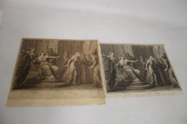 A F BARTOLOZZI ENGRAVING, TWO VERSIONS OF 