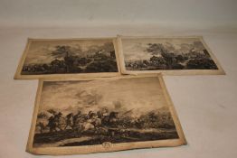 THREE ENGRAVINGS BY J. MOYREAU AFTER P. WOUVERMENS, titled 