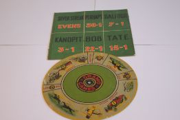 GRAMOGAMES CIRCA 1930, a compendium of games consisting of a printed metal disk