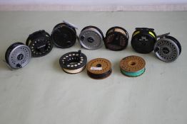 A QUANTITY OF ASSORTED FLY FISHING REELS MAINLY LEEDA