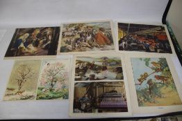 A FOLDER OF SCHOOL PICTURES, POSTERS to include New Era Class Pictures and Charts (2), Macmillan's