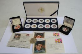 ELVIS PRESLEY INTEREST- TWO COLORIZED SILVER 1OZ SILVER EAGLE WITH CERTIFICATE OF AUTHENTICITY, A
