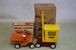 A BOXED SUTCLIFFE JUNIOR CRANE together with a boxed Sutcliffe Model Trojan Dumper (2)Condition