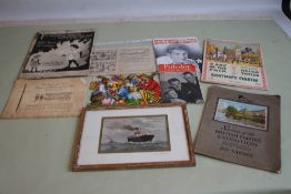 A QUANTITY OF EPHEMERA to include a framed 