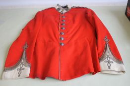 A VICTORIAN PRINCE OF WALES OWN WEST YORKSHIRE REGIMENT OFFICER'S SCARLET DRESS TUNIC with bullion