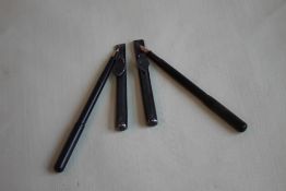 TWO SWAN, MABIE TODD & CO. FOUNTAIN PENS in metal pocket clips, one with safety screw cap, one