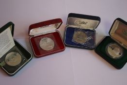CASED SILVER PROOF CROWNS, to include 1979 Tokelau, New Zealand 1977 Waitangi Day issue etc