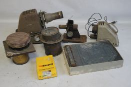 A TRAY OF ASSORTED PHOTOGRAPHIC EQUIPMENT including an Aldis projector etc. A/F