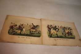 AFTER THOMAS WORTH TWO BARE KNUCKLE BOXING PRINTS TITLED 