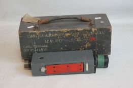 A WWII ERA G45 AIR MINISTRY CAMERA IN FITTED WOODEN CASE A/F/ 12 volt model