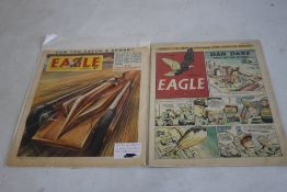 EAGLE COMIC No. 1, 14 April 1950 together with No. 44, 3 November 1962 which has cover featuring Sir