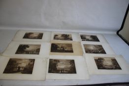 TWELVE SEPIA STEEL ENGRAVINGS ENTITLED 'BEAUTIES OF CLAUDE LORRAINE', engraved by Thomas Lupton,