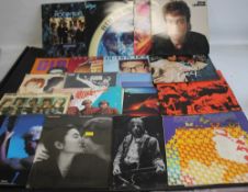 TWENTY-SIX LP RECORDS to include David Bowie x 2, Dire Straits x 2, moody Blues x 3, Monkees (