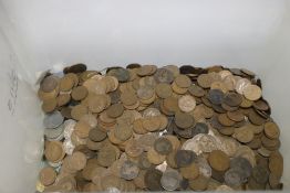 A LARGE QUANTITY OF COINS, MAINLY BRITISH PRE-DECIMAL ISSUES