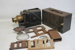 A VINTAGE W. F. ARCHER & SONS MAGIC LANTERN together with another part lantern etc. A/F
