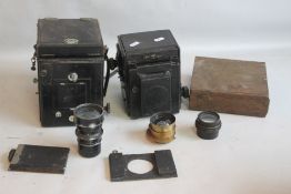 A THORNTON PACKARD SPECIAL RUBY REFLEX BOX CAMERA, and a Junior special