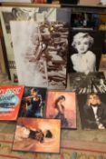 A COLLECTION OF MODERN CANVAS PRINTS TO INCLUDE THE BEATLES, MARILYN MONROE, ETC. (9)