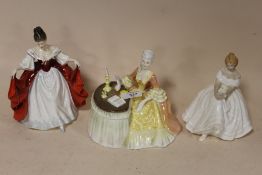 THREE ROYAL DOULTON LADY FIGURES, MEDITATION HN2330, SARA HN2265 AND HEATHER HN2956