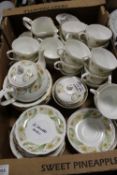TWO TRAYS OF DUCHESS GREEN SLEEVES CHINA