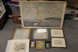 A COLLECTION OF PRINTS AND VINTAGE MAPS ETC.