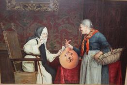 MODIFIED ART IN THE STYLE OF BANKSY, MADE FROM AN ORIGINAL FRAMED PEARS PRINT c1894. titled 