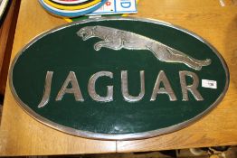 ***A LARGE ALUMINIUM JAGUAR PLAQUE