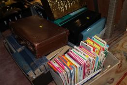 A COLLECTION OR ORDNANCE SURVEY MAPS TOGETHER WITH A TRAY OF BOOKS, A BOX OF OFFICE STATIONERY,