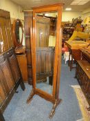 AN OAK CHEVAL MIRROR H-156 CM