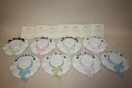A COLLECTION OF AYNSLEY SUMMER FLOWERS CERAMIC HATS