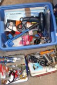 A LARGE QUANTITY OF TOOLS AND PARTS ETC TO INCLUDE TOOLBOXES AND WORKBENCH