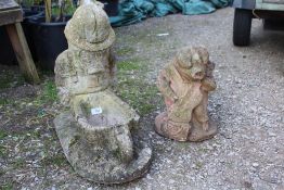 TWO PIG GARDEN FIGURES