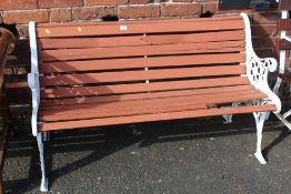 A GARDEN BENCH A/F WITH CAST ENDS