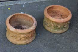 TWO SMALL CIRCULAR PLANTERS