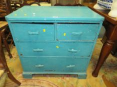 A VINTAGE PAINTED FOUR DRAWER CHEST H-77 W-78 CM