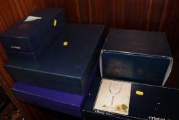 A COLLECTION OF BOXED GLASSWARE TO INCLUDE EDINBURGH CRYSTAL, WEBB CORBETT ETC.