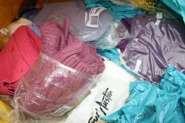 A LARGE BAG OF MOSTLY PACKAGED LINEN ETC. TO INCLUDE LADIES CLOTHING ETC.