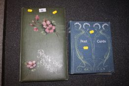 TWO VINTAGE POSTCARD ALBUMS - ONE WITH CONTENTS