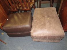 TWO MODERN UPHOLSTERED STOOLS