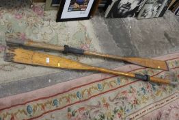 TWO VINTAGE ROWING OARS